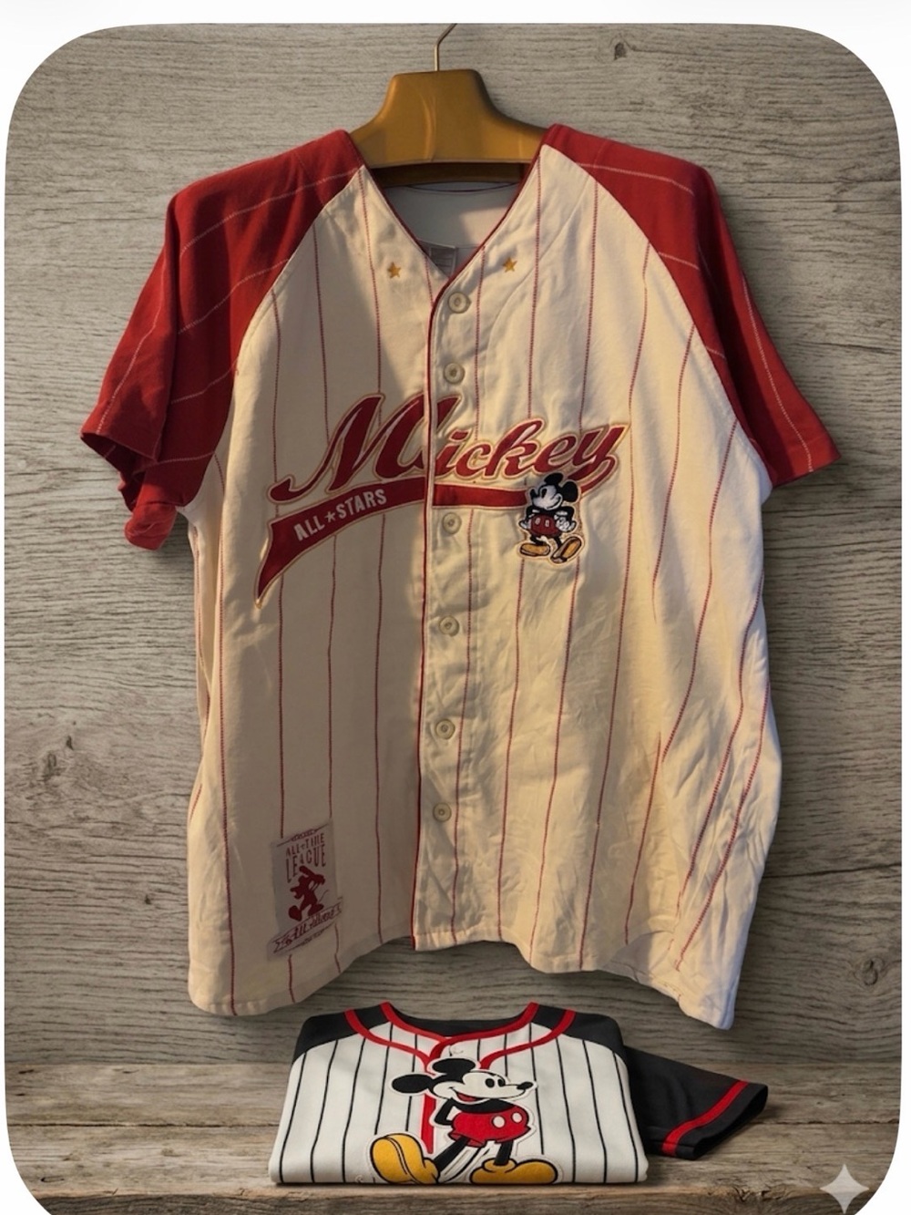 Mickey Mouse All-Stars Men/Unisex Baseball Jersey - Red & White The Disney Store